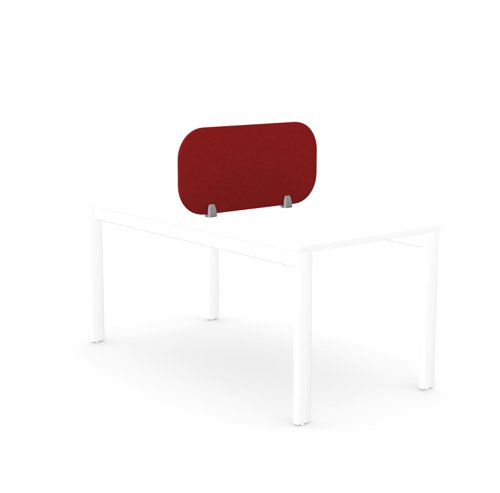 Ciunas Screen - Desk Mounted Straight Top 800w x 400h with brackets - Brick Red