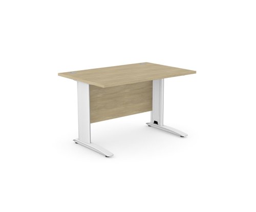 Komo Metal Leg 1200mm x 800mm Straight Desk - Urban Oak/WHT