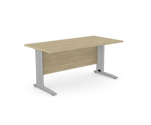 Komo Metal Leg 1600mm x 800mm Straight Desk - Urban Oak/SLV