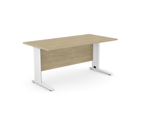 Komo Metal Leg 1600mm x 800mm Straight Desk - Urban Oak/WHT