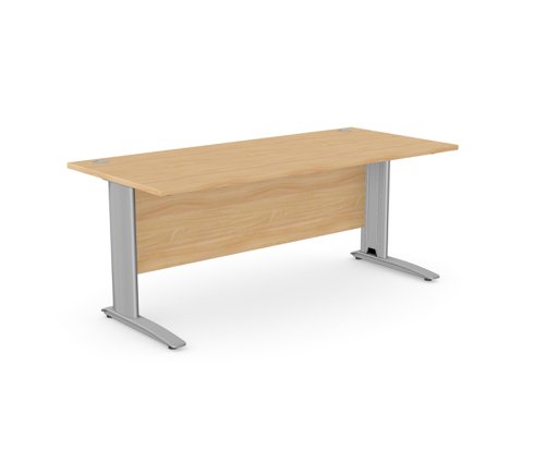 Komo Metal Leg 1800mm x 800mm Straight Desk - Beech/SLV