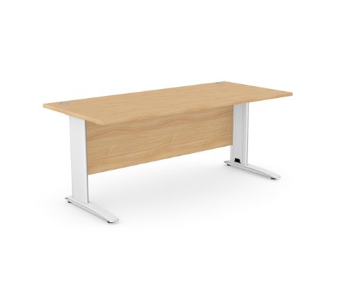 Komo Metal Leg 1800mm x 800mm Straight Desk - Beech/WHT