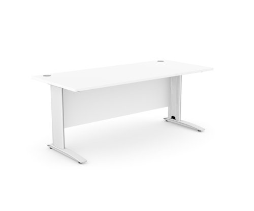 Komo Metal Leg 1800mm x 800mm Straight Desk - White/WHT