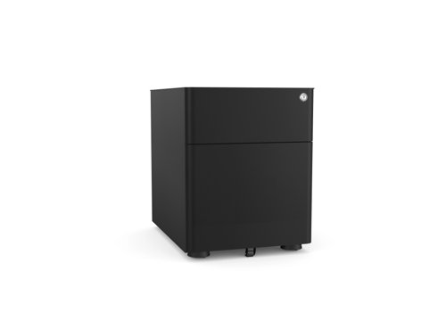 Kito Premium 2 drawer steel pedestal - 390w x 535d x 488h with pencil holder - Black