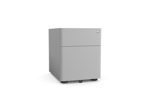 Kito Premium 2 drawer steel pedestal - 390w x 535d x 488h with pencil holder - Silver