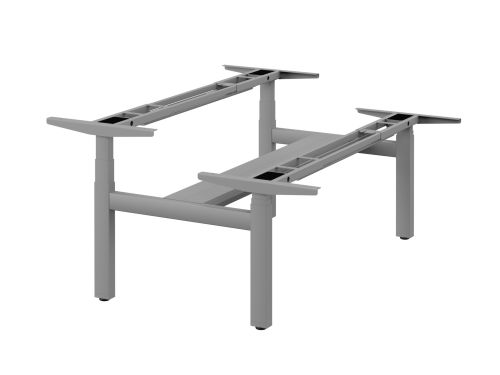 Leap Double Bench 3 Stage Electric Adjust Frame with 2 Handsets and Telescopic Cable Tray- Silver