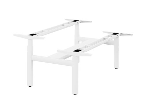 Leap Double Bench 3 Stage Electric Adjust Frame with 2 Handsets and Telescopic Cable Tray - White