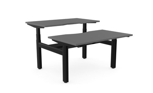 Leap Bench Desk Top With Scallop, 1200 x 700mm - Graphite / Black Frame