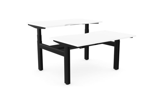Leap Bench Desk Top With Scallop, 1200 x 700mm - White / Black Frame