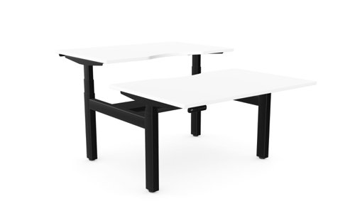Leap Bench Desk Top With Scallop, 1200 x 800mm - White / Black Frame