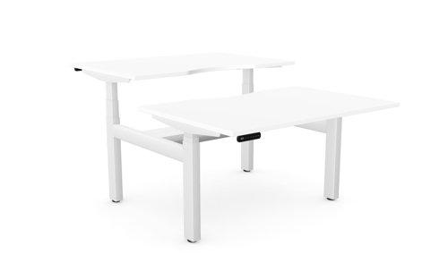 Leap Bench Desk Top With Scallop, 1200 x 800mm - White / White Frame