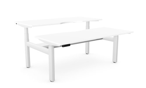 Leap Bench Desk Top With Scallop, 1600 x 700mm - White / White Frame