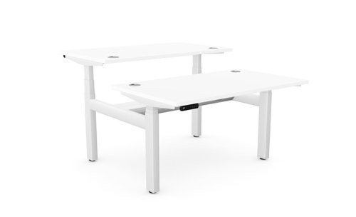 Leap Bench Desk Top With Alu Portals, 1200 x 700mm - White / White Frame