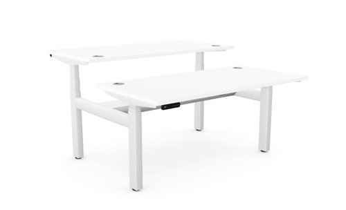 Leap Bench Desk Top With Alu Portals, 1400 x 700mm - White / White Frame