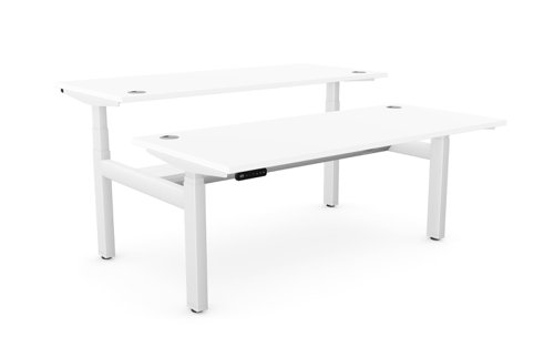 Leap Bench Desk Top With Alu Portals, 1600 x 700mm - White / White Frame