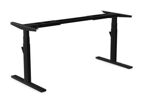 Leap Single 3 Stage Electric Adjust Frame 80/50 Profile 595-1245mm w/ Handset & Cable Tray - Black