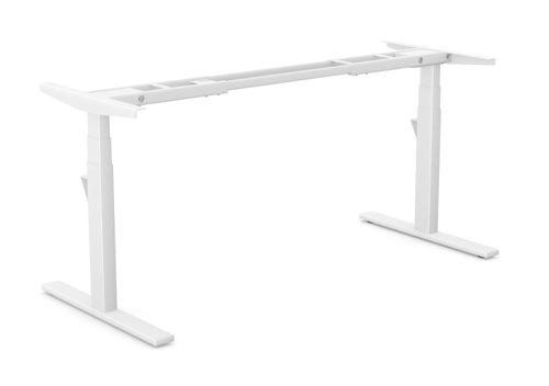 Leap Single 3 Stage Electric Adjust Frame 80/50 Profile 595-1245mm w/ Handset & Cable Tray - White