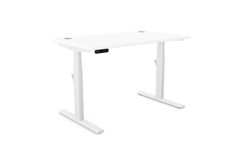 Leap Single Desk Top With Alu Portals, 1200 x 700mm - White / White Frame