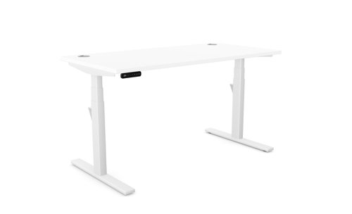Leap Single Desk Top With Alu Portals, 1400 x 700mm - White / White Frame