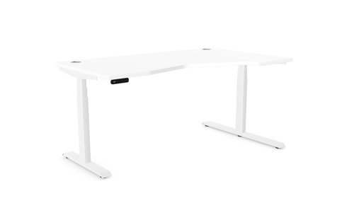 Leap Crescent Desk, K Top With Portals with edging, 1600 x 1000 , Right Hand, Graphite / White Frame