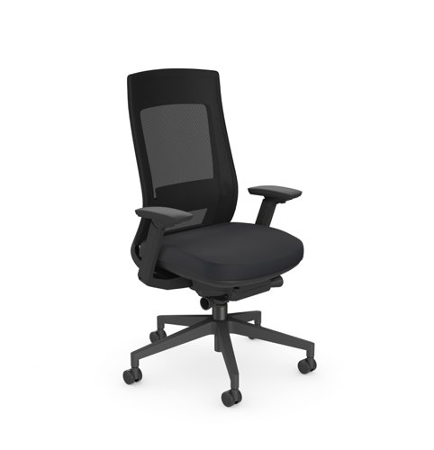 Operative Chair, Black Base, Adj. Lumbar, Black mesh, black seat