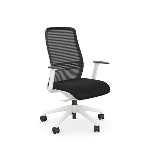 Operative Chair Adj. Arms, Mesh Back, Lime Frame, Black Fabric Seat