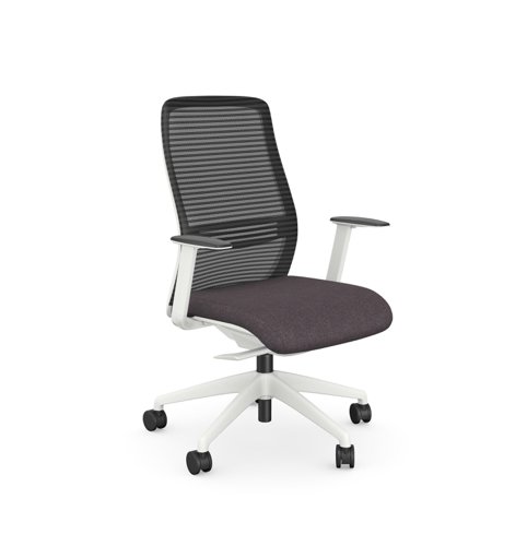 Operative Chair Adj. Arms, Mesh Back, Lime Frame, Grey Fabric Seat