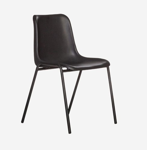 Maxi Chair - Black Plastic seat, Black Metal base