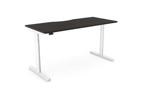 Height Adjustable Desk - 1600 x 700mm - Harbour Oak / White Frame