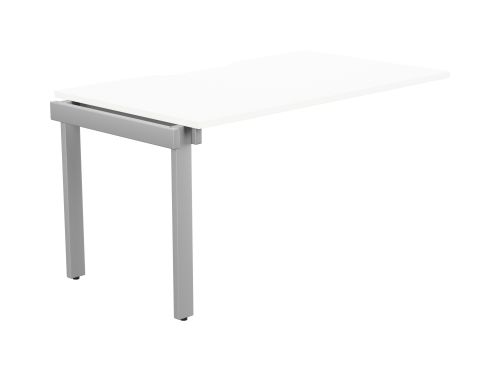 Switch 1 Person Bench Add-On Scallop Top 1400 x 800 - Silver Frame / White Top