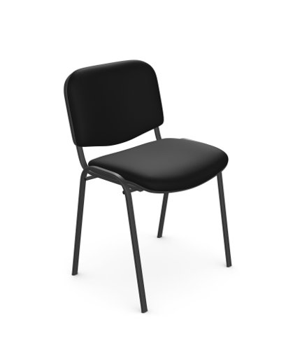 Stack Chair - Black Plastic seat, Black Metal base