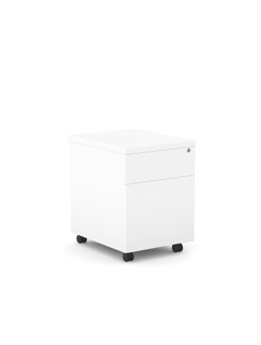 Surface Mobile Pedestal 2 Drw - No Handles - White