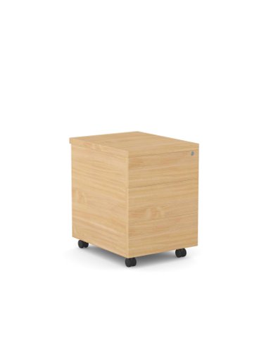 Surface Mobile Pedestal 3 Drw - No Handles - Beech