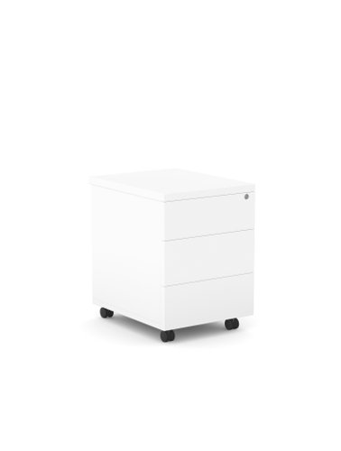 Surface Mobile Pedestal 3 Drw - No Handles - White