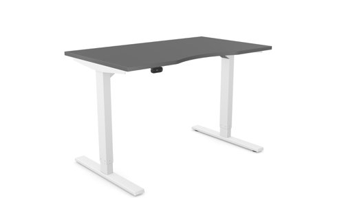 Height Adjustable Desk - 1200 x 700mm - Graphite / White Frame