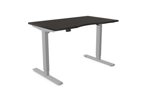 Height Adjustable Desk -  1200 x 700mm - Harbour Oak / Silver Frame