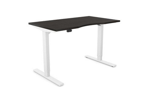 Height Adjustable Desk -  1200 x 700mm - Harbour Oak / White Frame