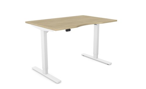 Height Adjustable Desk -  1200 x 800mm - Urban Oak / White Frame