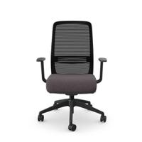 NV Operative Chair Adj. Arms, Mesh Back, Black Frame, Grey Fabric Seat