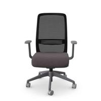 NV Operative Chair Adj. Arms, Mesh Back, Grey Frame, Grey Fabric Seat