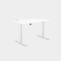 Zoom Single Height Adjust Desk -  Top With Alu Portals, 1200 x 800mm - White / White Frame