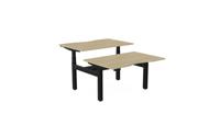 Leap Bench Desk Top With Scallop, 1400 x 800mm - Urban Oak / Black Frame