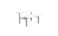 Leap Bench Desk Top With Scallop, 1400 x 800mm - White / Silver Frame