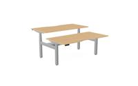 Leap Bench Desk Top With Scallop, 1600 x 800mm - Beech / Silver Frame