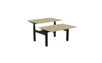Leap Bench Desk Top With Alu Portals, 1200 x 800mm - Urban Oak / Black Frame