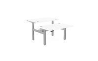 Leap Bench Desk Top With Alu Portals, 1200 x 800mm - White / Silver Frame