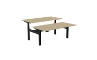 Leap Bench Desk Top With Alu Portals, 1600 x 800mm - Urban Oak / Black Frame