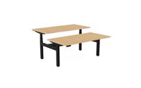 Leap Bench Desk Top With Alu Portals, 1800 x 800mm - Beech / Black Frame