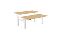 Leap Bench Desk Top With Alu Portals, 1800 x 800mm - Beech / White Frame