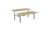 Leap Bench Desk Top With Alu Portals, 1800 x 800mm - Urban Oak / Silver Frame